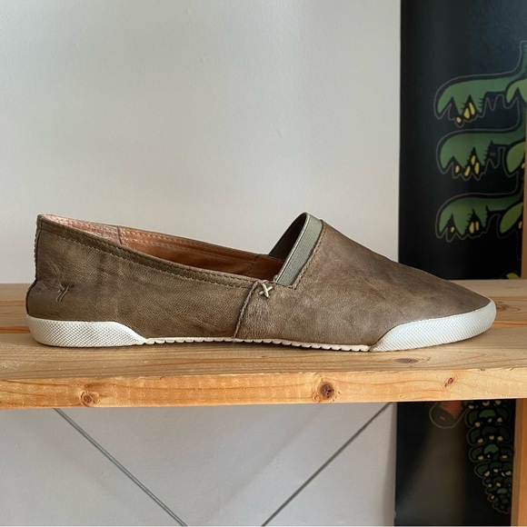 Frye Brown Leather Melanie Slip On Sneakers 10 - Picture 5 of 15